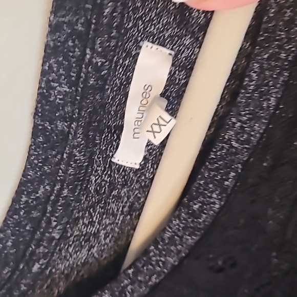 Stylish Black Green Lace Plaid Top Maurices Size XXL Lightweight Long Sleeves - Picture 5 of 8